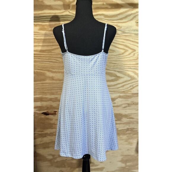 Hollister Y2k Babydoll Mini Dress Blue Print Size Medium Stretch Coquette - Picture 2 of 11